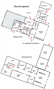 Ein Plan der Raumaufteilung